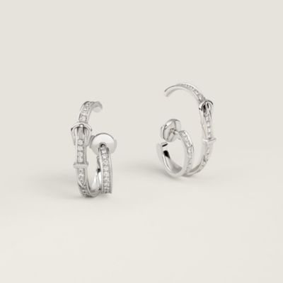 ピアス 《エルメス・クルー・ドゥ・H》 左 ダイヤ PG | Hermès